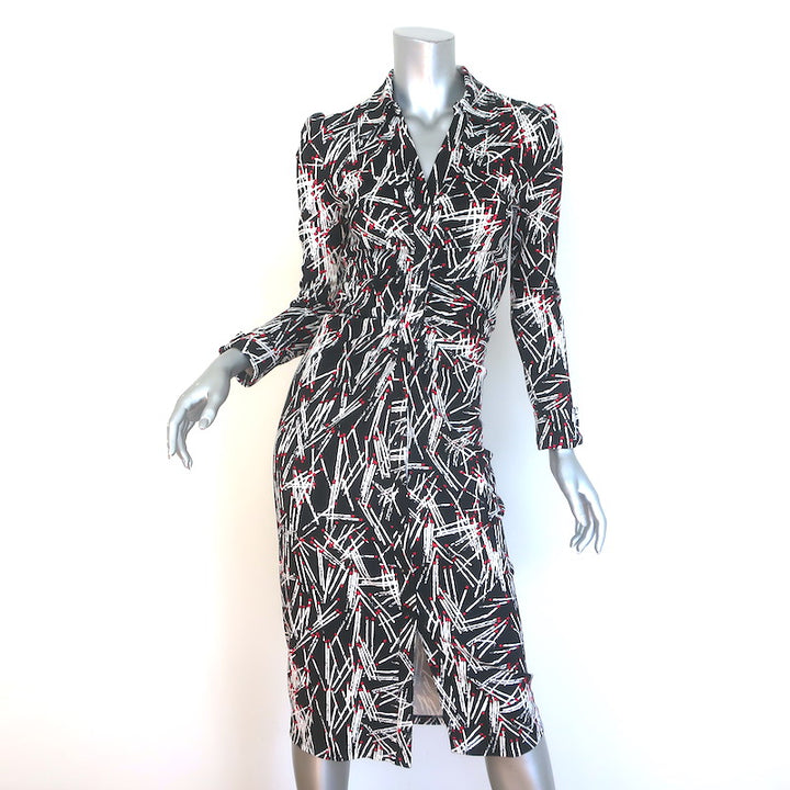 Diane von Furstenberg Sheska Ruched Midi Dress Matches Print