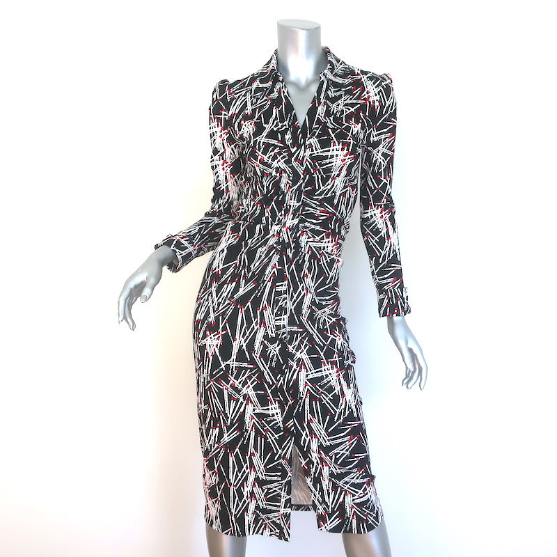 Diane von Furstenberg Sheska Ruched Midi Dress Matches Print