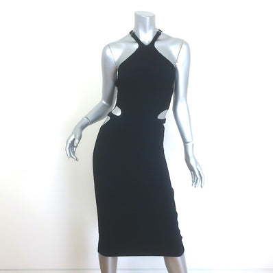 Dion Lee Lustrate Fork Cutout Midi Dress Black