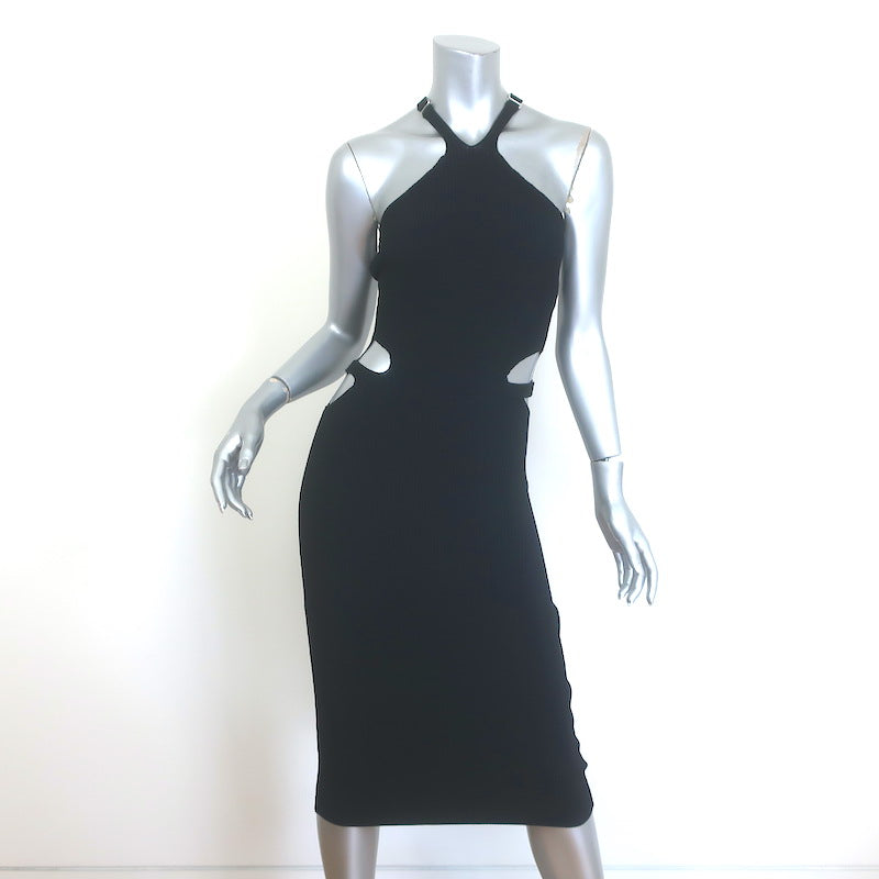 Dion Lee Lustrate Fork Cutout Midi Dress Black