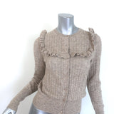 Doen Altheda Ruffled Pointelle Cardigan Oatmeal