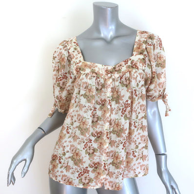 Doen Bay Tie-Sleeve Button Up Top Canyon Floral 