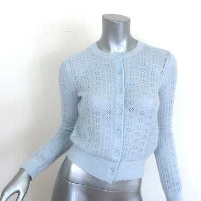 Doen Danae Pointelle Knit Cardigan Sky Blue 