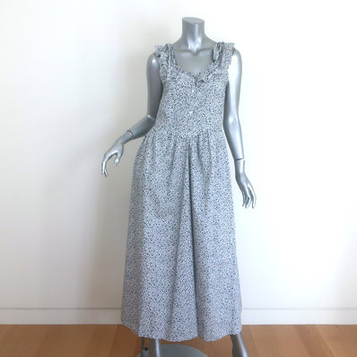 Doen Mandarin Maxi Dress White/Navy Champignon Floral 