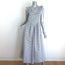 Doen Mandarin Tie-Strap Maxi Dress Navy/White Champignon Floral Print Size Small