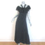 Doen Sicilia Ruffled Lace-Trim Maxi Dress Black Matte Satin Size Small