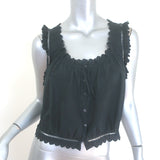 Doen Traveler Broderie Anglaise Sleeveless Top Black Cotton Size Small