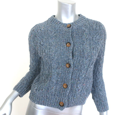 Doen Verona Cable Knit Cardigan Larkspur Blue 