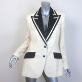 Dolce & Gabbana Contrast-Lapel Blazer Cream/Black