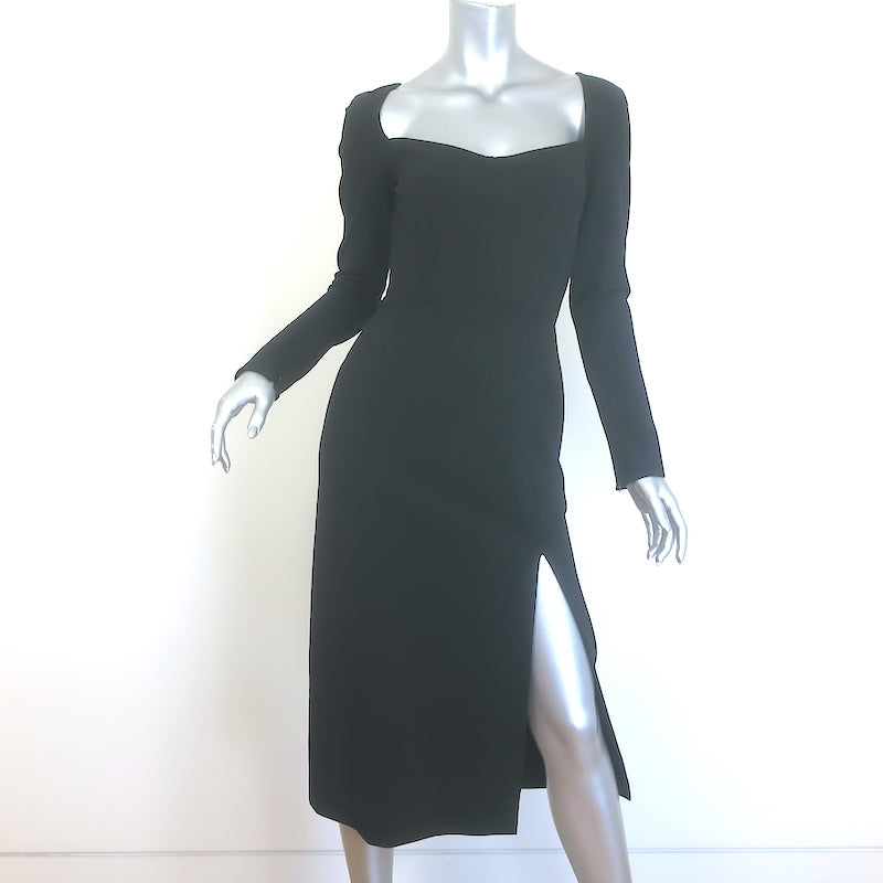 Dolce & Gabbana Long Sleeve Bustier Dress Black Stretch Jersey Size 42 NEW