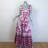 Dolce & Gabbana Majolica Print Bustier Maxi Dress 