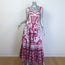 Dolce & Gabbana Majolica Print Bustier Maxi Dress White/Berry Cotton Size 42