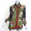 Dolce & Gabbana Mushroom Print Button Down Blouse Green/Multi Silk Twill Size 40