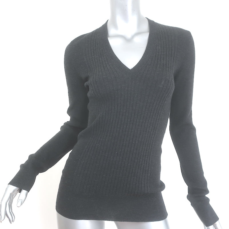 Dolce & Gabbana Ribbed V-Neck Sweater Black Size 42