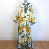 Dolce & Gabbana Rose Print Kaftan Maxi Dress 
