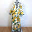 Dolce & Gabbana Rose Print Kaftan Maxi Dress White/Yellow Silk Twill Size 36