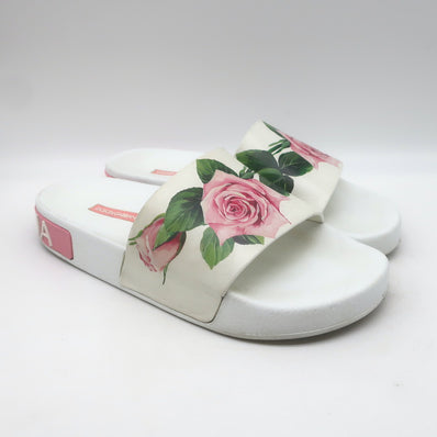 Dolce & Gabbana Rose Print Pool Slides 
