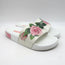 Dolce & Gabbana Rose Print Pool Slides White Rubber Size 36