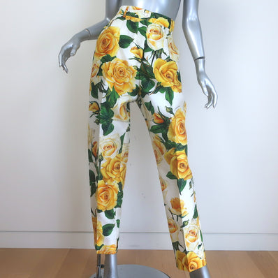 Dolce & Gabbana Rose Print Tapered Trousers 