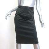 Dolce & Gabbana Satin Pencil Skirt Dark Olive Leopard lined Size 42
