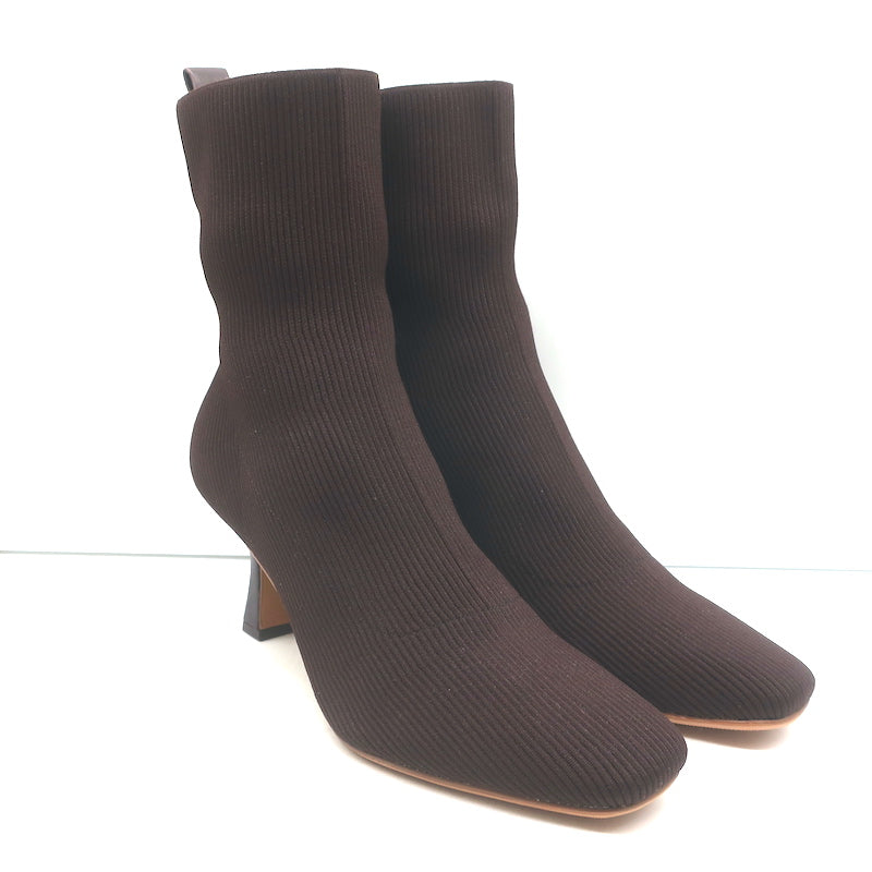 Dolce Vita Glamor Ribbed Knit Boots Dark Brown Size 9 NEW