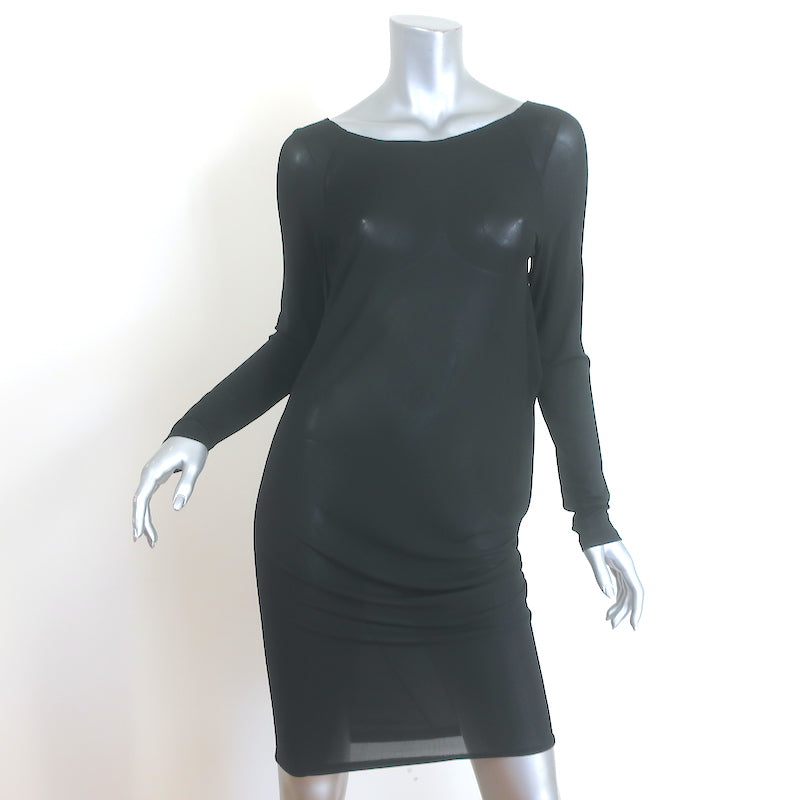 Donna Karan Long Sleeve Draped Jersey Dress Black Size Small Celebrity Owned Donna Karan Long Sleeve Draped Jersey Dress Black Size Small Celebrity Owned