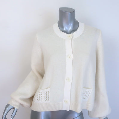 Dorothee Schumacher Seductive Lace Blouson-Sleeve Cardigan