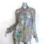 Dries Van Noten Cloudy Floral Print Button-Front Blouse Green/Multi Silk Size 42