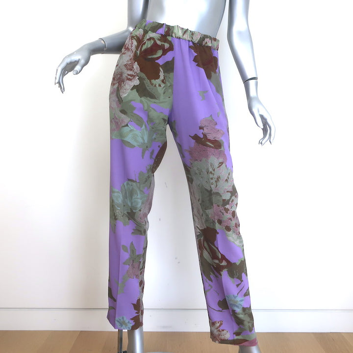 Dries Van Noten Cropped Pants Lavender Floral 