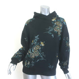 Dries Van Noten black floral-embroidered hoodie sweatshirt — authentic pre-owned, gently worn