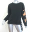 Dries Van Noten Floral-Embroidered Long Sleeve Top Black Cotton Size Small