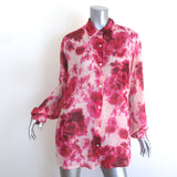 Dries Van Noten Floral Print Crinkled Georgette Shirt 