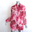 Dries Van Noten Floral Print Crinkled Georgette Shirt Red/Pink Size Small