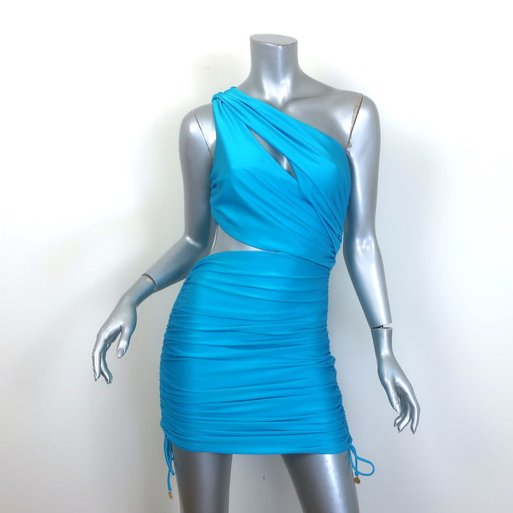 Dundas Gala One-Shoulder Cutout Mini Dress Azure 
