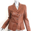 Elie Tahari Leather Blazer Brown Leather Size Medium Three-Button Jacket