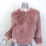 Elizabeth & James Ellington Rabbit Fur Bomber Jacket Pink Size Extra Small