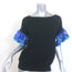 Emilio Pucci Ruffled Silk-Sleeve Knit Top Black Virgin Wool Size Small