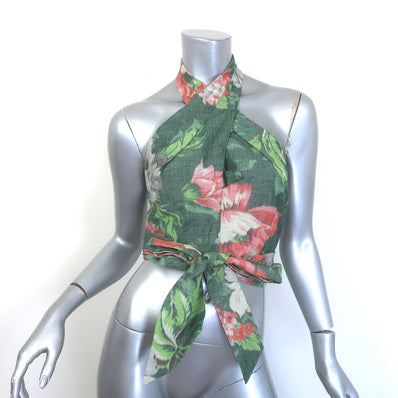 Erdem Luna Cropped Halterneck Wrap Top