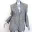 Ermanno Scervino Glitter Houndstooth Blazer Silver Size 44 Two-Button Jacket