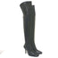 Ermanno Scervino Pierced Thigh High Boots Black Leather Size 38