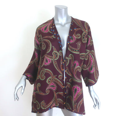 Etro Kesa Open-Front Jacket Burgundy