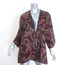 Etro Kesa Open-Front Jacket Burgundy Paisley/Floral Print Silk Twill Size Medium