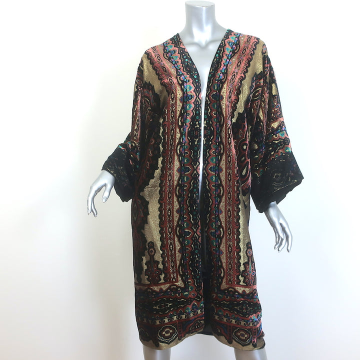 Etro Metallic Velvet Paisley Kimono Jacket