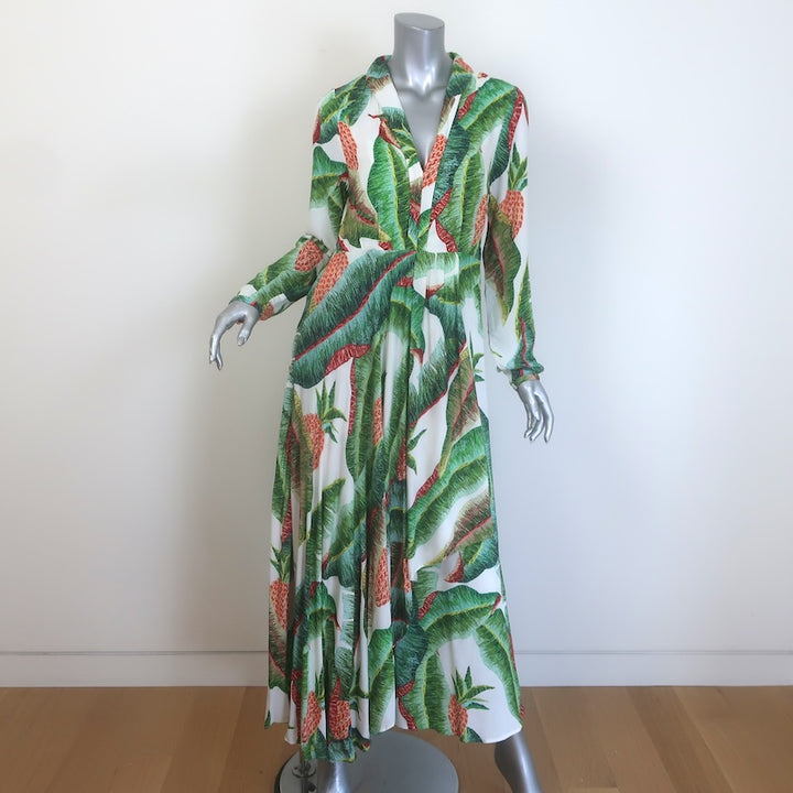 FARM Rio Forest Palm Long Sleeve Maxi Dress 
