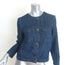 FRAME Collarless Denim Jacket Cleopatra Dark Blue Size Small