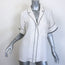 FRAME Pajama Shirt White & Navy Pinstripe Silk Size Medium Short Sleeve Top
