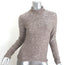 Fabiana Filippi Sequined Mock Neck Long Sleeve Top Beige/Silver Size 36 NEW