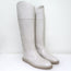 Fendi Karligraphy Crocodile-Embossed Riding Boots Cream Leather Size 38.5 NEW