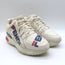 Fendi Mania Low Top Sneakers Cream Leather Size 37.5