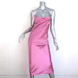 Fleur du Mal Cowl Neck Midi Slip Dress Rosette Silk Satin Size Extra Small